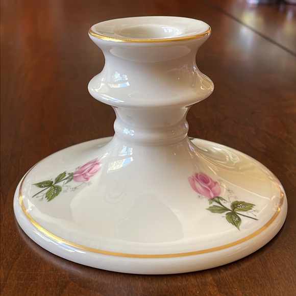 VTG Picard China USA hand decorated porcelain candle stick holder rose pattern - Picture 4 of 8
